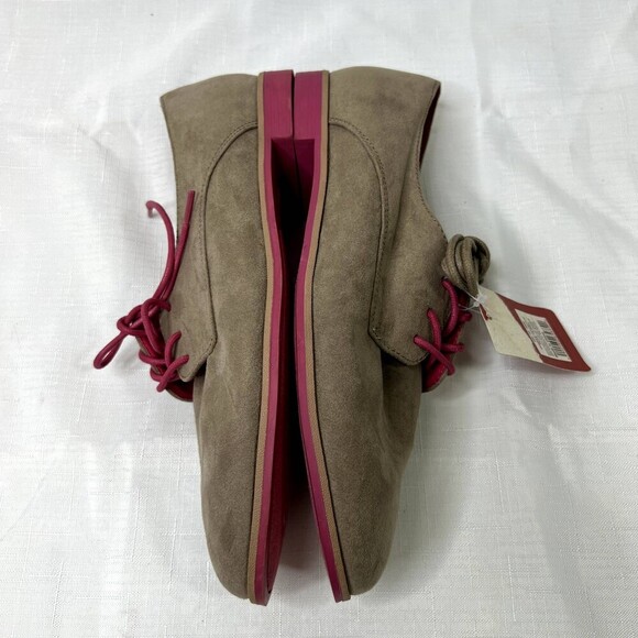 Mossimo Olenka Taupe NWT Lace Up Loafer Faux Suede Size 8.5 - Picture 7 of 10
